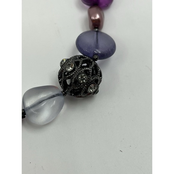 Napier Multicolored Purple Beaded Necklace And Matching‎ Earrings - Picture 6 of 9